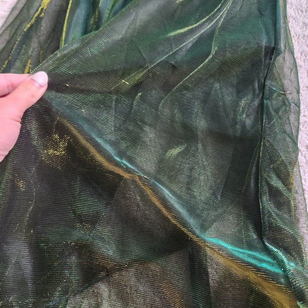 Green Velvet Fairy Renaissance Costume Dress Gold Embroidery Womens size Small - Picture 7 of 9